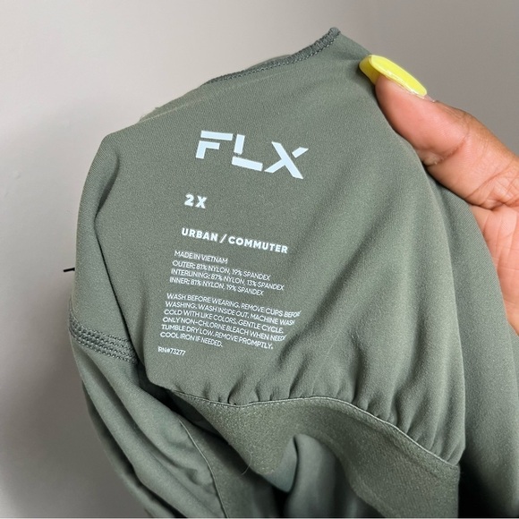 FLX Women Plus Size Athletic Dress 2X Affirmation‎ Green with Built-In Bodysuit - Picture 4 of 8